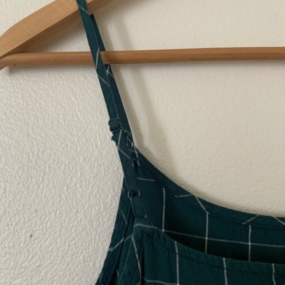 A New Day | Emerald Green and White Autumn Plaid MIDI Tank Top Dress - Picture 7 of 7